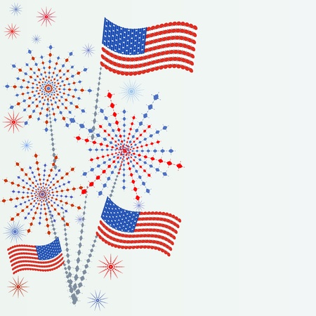 Vector firework in honor of Independence Day のイラスト素材