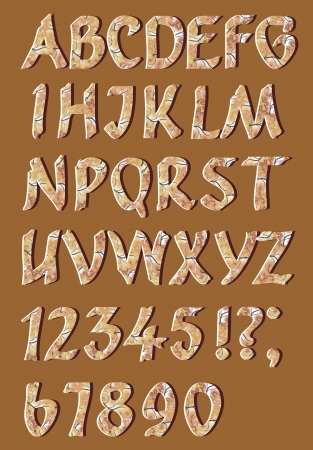 Alphabet letters with numbersのイラスト素材