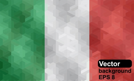 Italian flag made of geometric shapes  Vector illustration のイラスト素材
