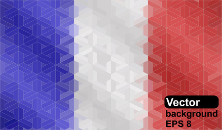 French flag made of geometric shapes  Vector illustration  のイラスト素材