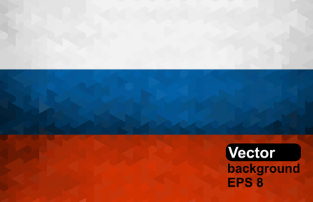 Russian flag of geometric shapes. Vector illustration.のイラスト素材