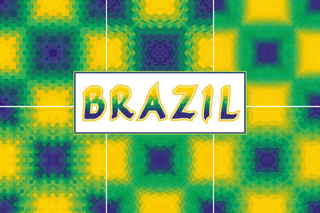 Geometric background in Brazil flag theme vector illustration.のイラスト素材