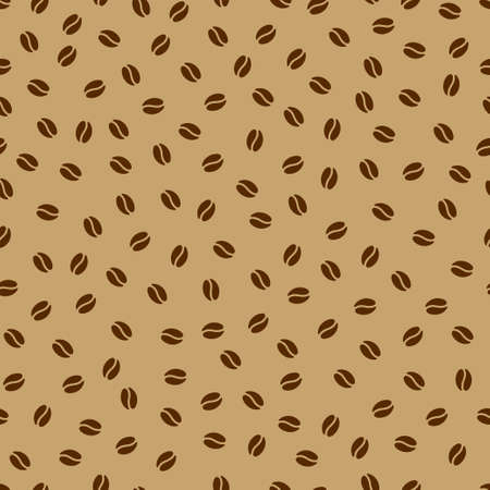 Minimalistic stylish background with coffee beans. Seamless pattern. Vector. Contrast light and dark brown colors. Perfect decoration for cafe interiors or coffee products.のイラスト素材
