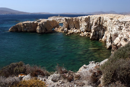 The cliffs near Fanaraki on Limnos islandの写真素材