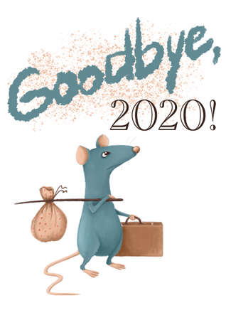 Rat, the symbol of the 2020 says goodbyeの写真素材