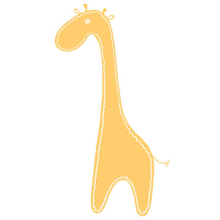 cute giraffe clipart, sticker with cartoon character, vector illustrationのイラスト素材