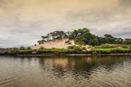 landscape with river in Guarda do EmbaÃº, Santa Catarinaの写真素材