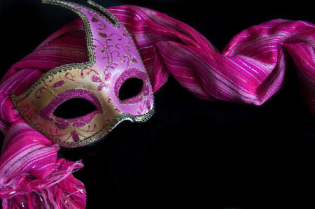 Carnival mask on black backgroundの写真素材