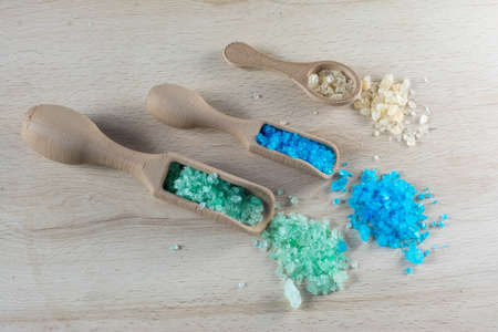 fragrant bath salts on the tableの写真素材