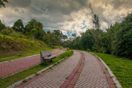 way in the park with benches to sit in Caxias do sul, Brazil