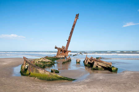 Sinking of the Altair Ship on the Casino Beach in Brazilの写真素材
