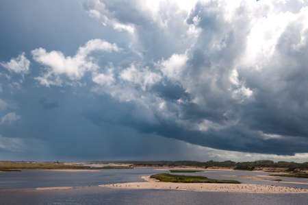 storm approaching in laguna garzÃ³n , uruguayの写真素材