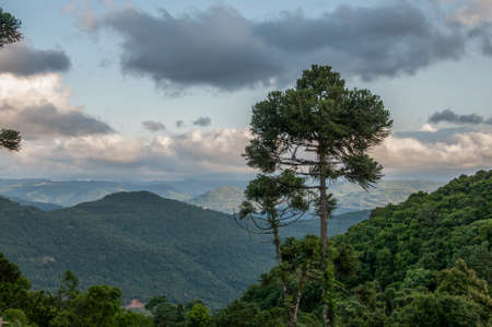 beautiful landscape with mountains and clouds in Brazil