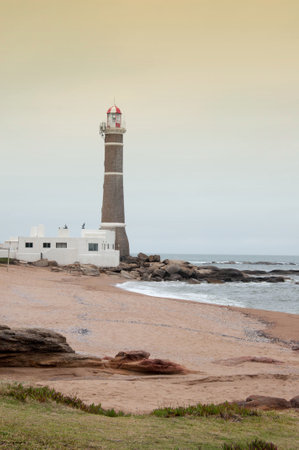 view of punta carretas lighthouse in uruguayのeditorial素材