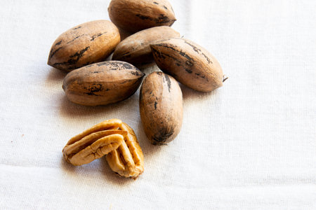 peeled and salted peanuts in a burlap basket