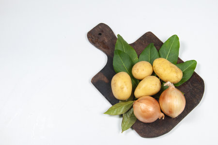 raw vegetables on wooden tableの写真素材