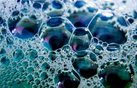 Soap bubbles macro closeup.