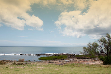 view of a beautiful beach in uruguayの写真素材