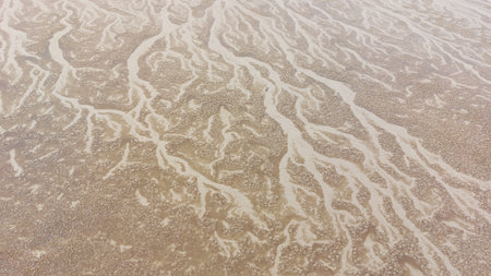 Closeup of sand on the beach in winter. Abstract background.