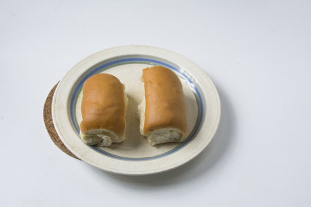 Bread on white background