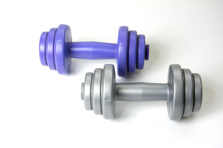 Dumbbells isolated on a white background. Fitness equipment.の写真素材