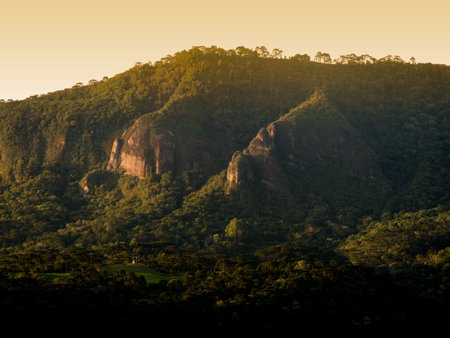 Mountain landscape in the morning light, Santa Catarina, Brazilの写真素材