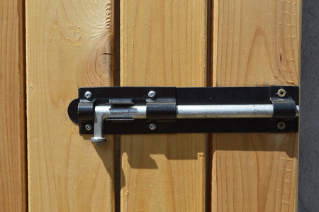 Sliding lock on gateの写真素材