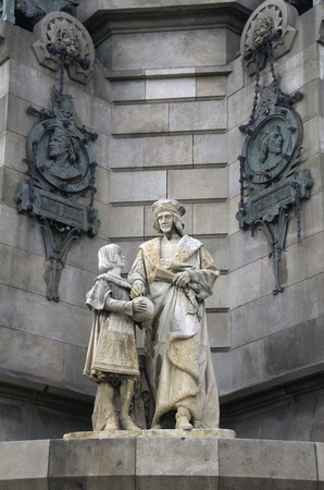 Columbus monument,statue in Barcelonaのeditorial素材