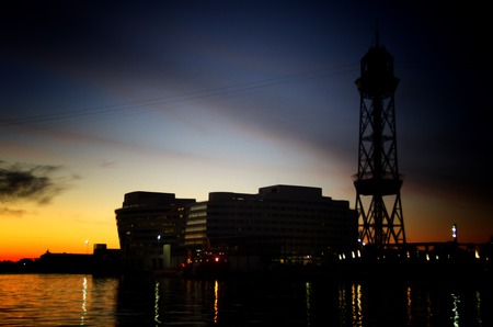 WTC building in port of Barcelonaのeditorial素材
