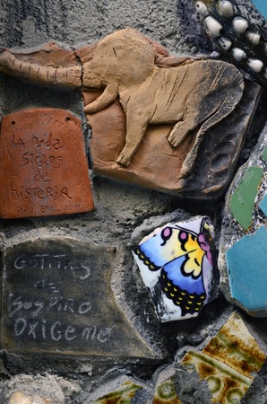 Ceramic detail on the facadeの写真素材