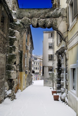 Old Gateway or Roman Arch,main entrance to the ancient cityの写真素材