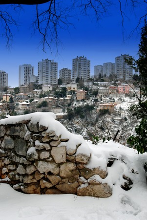 View at the Scyscraper And Snow in Rijeka,Croatiaの写真素材