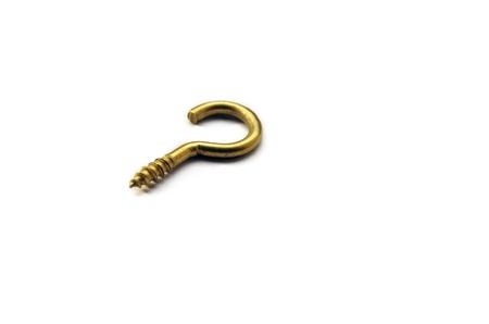 Golden  Wall Hook Isolated On White Background