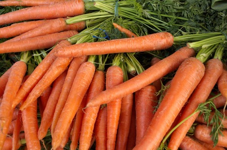 Bunch  Group  Of Carrots On The Market