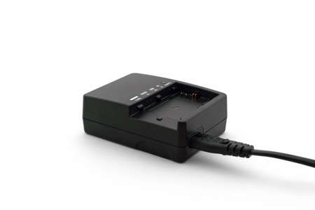 Charger for battery on white backgroundの写真素材