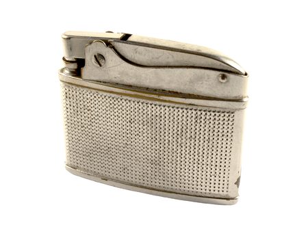 Vintage cigarette lighter isolated on white backgroundの写真素材