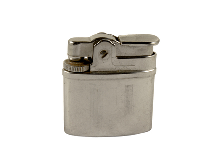 Vintage cigarette lighter isolated on white backgroundの写真素材