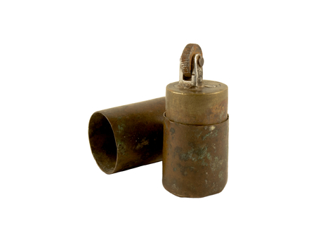 Vintage cigarette lighter isolated on white backgroundの写真素材