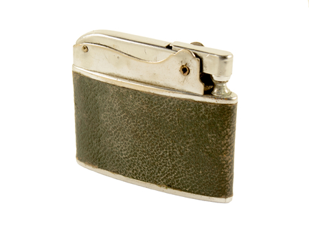 Vintage cigarette lighter isolated on white backgroundの写真素材