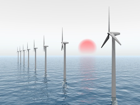 Offshore Wind Farmの写真素材