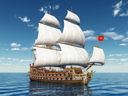 French Sailing Shipの写真素材