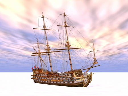 Sailing Ship in the Eternal Iceの写真素材
