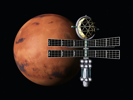 Mars with Space Probeの写真素材