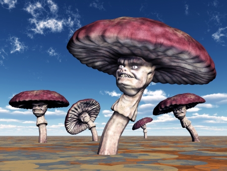 Alien Planet with Alien Plantsの写真素材