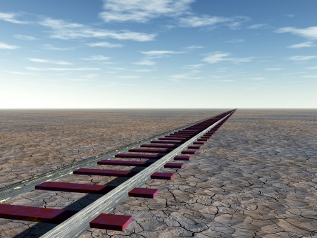 Rail in the Desertの写真素材