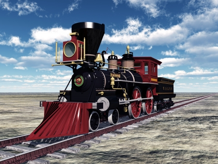 Old American Steam Locomotiveの写真素材