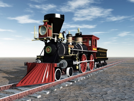 Old American Steam Locomotiveの写真素材