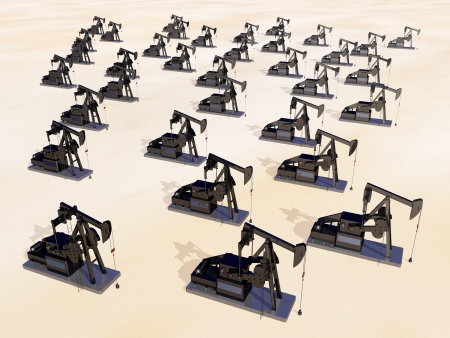 Oil Pumps in the Desertの写真素材