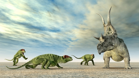 Doliosauriscus and Diabloceratopsの写真素材