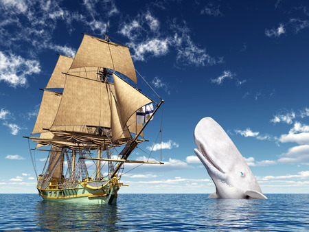 Sailing Ship and White Whaleの写真素材